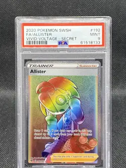 Pokemon TCG Allister Vivid Voltage 192/185 Holo Secret Rare PSA 9 - Image 1
