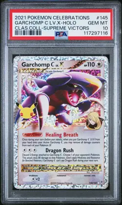2021 POKEMON CELEBRATIONS CLASSIC COLLECTION #145 GARCHOMP C LV.X-HOLO PSA 10 - Image 1