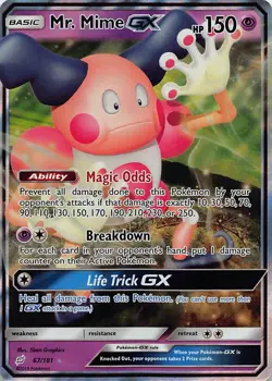MR. MIME GX 67/181 HOLO GX RARE TEAM UP POKEMON NM - Image 1