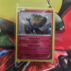 Pokemon TCG Xerneas 107/162 Holo Rare BREAKthrough Blister Exclusive COSMO LP/MP - Image 1
