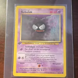 Pokemon Nebulak (Gastly) 50/102 Base Set 1st Edition Common German 1999 - Image 1