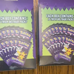 2 Pokemon Trick or Trade Booster Box 2x15 Packs Pikachu Mimikyu Lot - Image 2