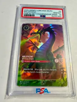 Disney Lorcana - Maleficent Monstrous Dragon (Store Championship) 5/P3 PSA 10 - Image 1