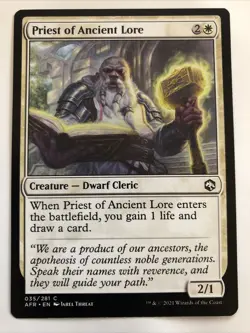 MTG Adventures In The Forgotten Realms Priest Of Ancient Lore 035/281 NM - Image 1