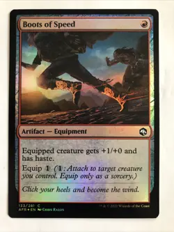 MTG Adventures In The Forgotten Realms Boots Of Speed Foil 133/281 NM - Image 1