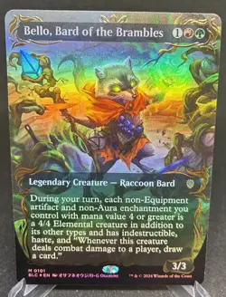 MTG Magic The Gathering Bello Bard of the Brambles Raised Foil Borderless BLC - Image 1