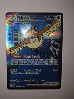 Pokemon Pidgeot ex 225/197 SV03 Obsidian Flames SIR Full Art Holo 280 HP English - Image 1