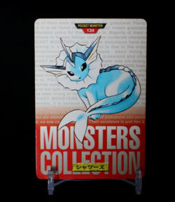 Vaporeon No. 134 Red - Bandai Carddass Japanese - MP - Pocket Monsters (Pokemon) - Image 1