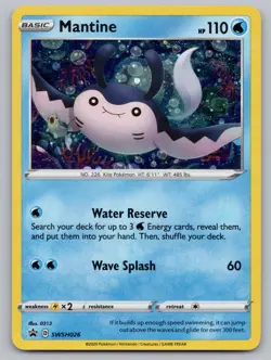 Mantine SWSH026 Holo Promo Sword & Shield Promo Pokemon Holo LP - Image 1