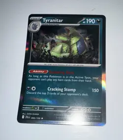 Pokemon TCG Tyranitar Holo Rare Stage 2 190 HP 095/159 Sv09 English Card - Image 1