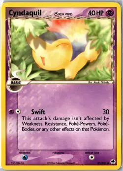 Pokemon Card - Cyndaquil 45/101 Dragon Frontiers Common Moderately Played - Image 1