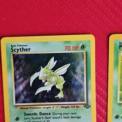 Jungle Slasher Duo Holo 2 Card Set Scyther Pinsir 9/10 Rare Near Mint NM Vintage - Image 5