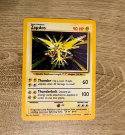 Pokemon TCG Zapdos Holo Rare Base Set Card 16/102 Unlimited LP - Image 1