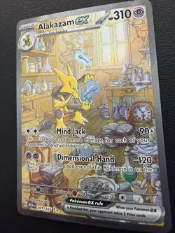 Pokemon NM Alakazam ex 201/165 EX Full Art Holo Rare Psychic Card - Image 2