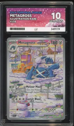 2024 Pokemon Temporal Forces Metagross Illustration Rare 178/162 ACE 10 GEM MINT - Image 1