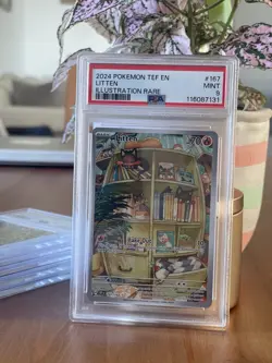 PSA 9 Litten 167/162 Illustration Rare Temporal Forces Pokemon Card - Image 2