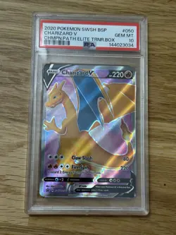 3637 Charizard V 2020 Pokemon SWSH Champion's Patch ETB Promo #SWSH050 PSA 10 - Image 1