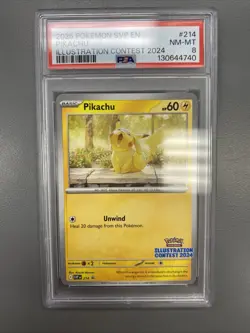 GRADED PSA 8 2025 Pokemon SVP ENPikachu Illustration Contest 2024#214 - Image 1