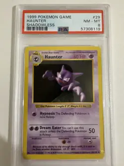 1999 POKEMON BASE SET SHADOWLESS #29 HAUNTER PSA 8 - Image 1