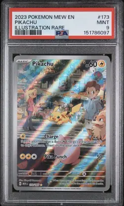 Pokemon Pikachu 173/165 Scarlet & Violet 151 Illustration Rare Holo PSA 9 - Image 1