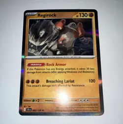 Pokemon Regirock Rare Holo Basic 130 HP Sv09 Journey Together 082/159 Rock Armor - Image 1