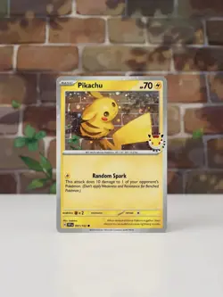 Pikachu 051/162 | Temporal Forces | Pokemon Day Stamp | Cosmo Holo | Near Mint - Image 1