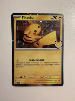 Pikachu 051/162 | Temporal Forces | Pokemon Day Stamp | Cosmo Holo | Near Mint - Image 2