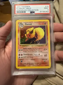 Pokemon Flareon Legendary Coll. Holo Rare #10 PSA 9 Mint - Image 1