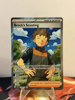 Pokemon TCG Brock's Scouting 179/159 Sv09: Journey Together Holo - Image 1