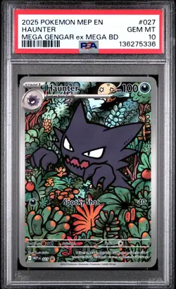 2025 POKEMON MEP EN-ME BLACK STAR PROMO #027 HAUNTER PSA 10 - Image 1