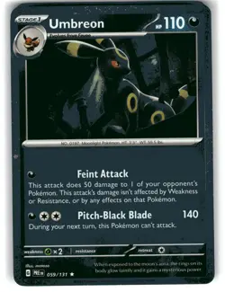 Umbreon 059/131 COSMO Holo Rare Prismatic Evolutions Pokemon Holo Near Mint - Image 1