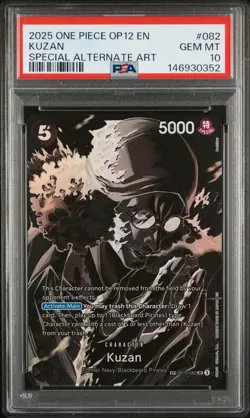 2025 ONE PIECE OP12 LEGACY OF THE MASTER OP10-082 KUZAN ALT ART - PSA 10 GEM MT - Image 1