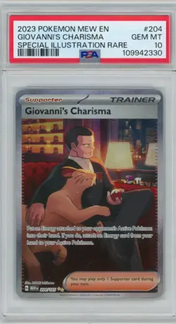 2023 Pokemon 151 Giovanni's Charisma #204 Special Illustration Rare PSA 10 - Image 1
