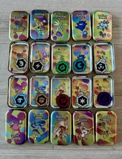 EMPTY Pokemon 151 FULL Mini Tin SET w/ coin & art card - NO BOOSTER PACKS - Image 1