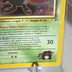 2000 Pokemon ERIKA'S VILEPLUME Gym Heroes HOLO RARE Unlimited Edition Card 5/132 - Image 2