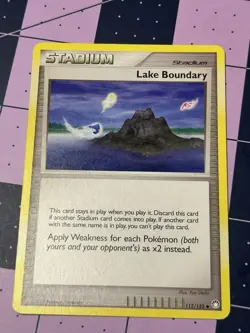 Pokemon TCG Card 2007 Mysterious Treasures - Stadium - Lake Boundary 112/123 - Image 1