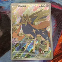 Pokemon TCG Zacian 100/094 Me02: Phantasmal Flames Illustration Rare Holo Card - Image 1