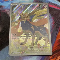 Pokemon TCG Zacian 100/094 Me02: Phantasmal Flames Illustration Rare Holo Card - Image 3