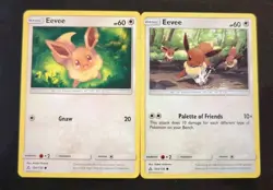 ⭐ Lot 2 cards Pokemon Ultra Prism Eevee 104 & 105 Colorless NM card Sun & Moon - Image 1