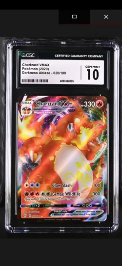CGC 10 CHARIZARD VMAX 020 DARKNESS ABLAZE SWSH POKEMON CGC GEM MINT 10 - Image 1