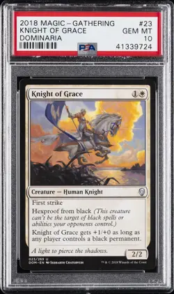 2018 MTG DOMINARIA #23 KNIGHT OF GRACE PSA 10 - Image 1