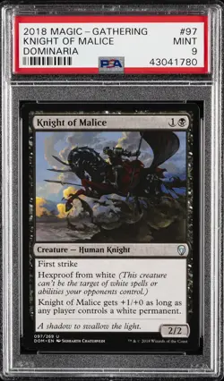 2018 MTG DOMINARIA #97 KNIGHT OF MALICE PSA 9 - Image 1