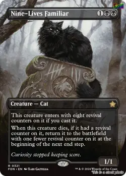 Nine-Lives Familiar (Borderless) [FDN - 321] - NM [Foil] TCG MTG - Image 1