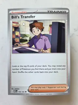 Pokemon TCG SV151 Bill's Transfer 156/165 Uncommon ** Square Miscut ERROR** - Image 1