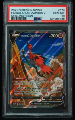 Galarian Zapdos V 174 PSA 10 Chilling Reign Pokemon Card - Image 1