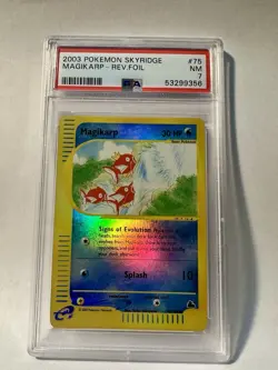 2003 Pokemon Skyridge Magikarp Rev Holo 75/144 PSA 7 NM - Image 1