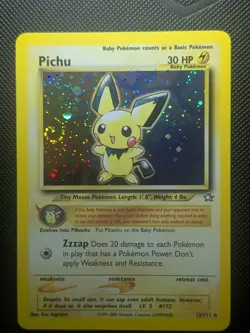 Pokemon Pichu 12/111 Neo Genesis Holo Rare 🌀SWIRL🌀 - Image 1
