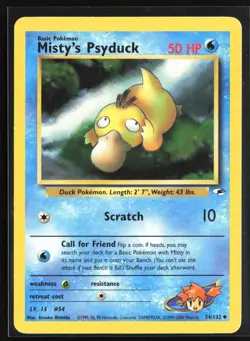 Pokemon TCG - Misty's Psyduck Unlimited Uncommon Gym Heroes 054/132 MP - Image 1