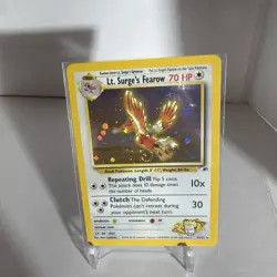 Pokemon TCG Lt. Surge's Fearow 007/132 Gym Heroes Unlimited Holo Rare LP - Image 1