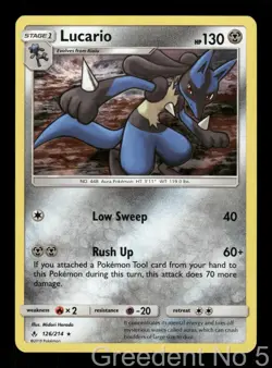 Lucario 126/214 Holo Rare Unbroken Bonds Pokemon Holo Lightly Played - Image 1